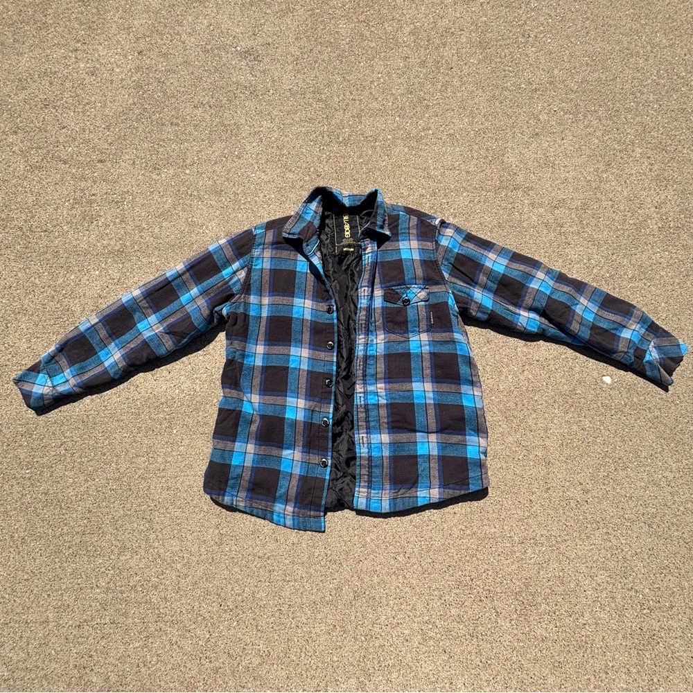 Billabong Blue and Black Flannel Jacket